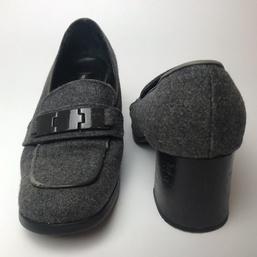Vintage | Grey Fabric Blocked Heels